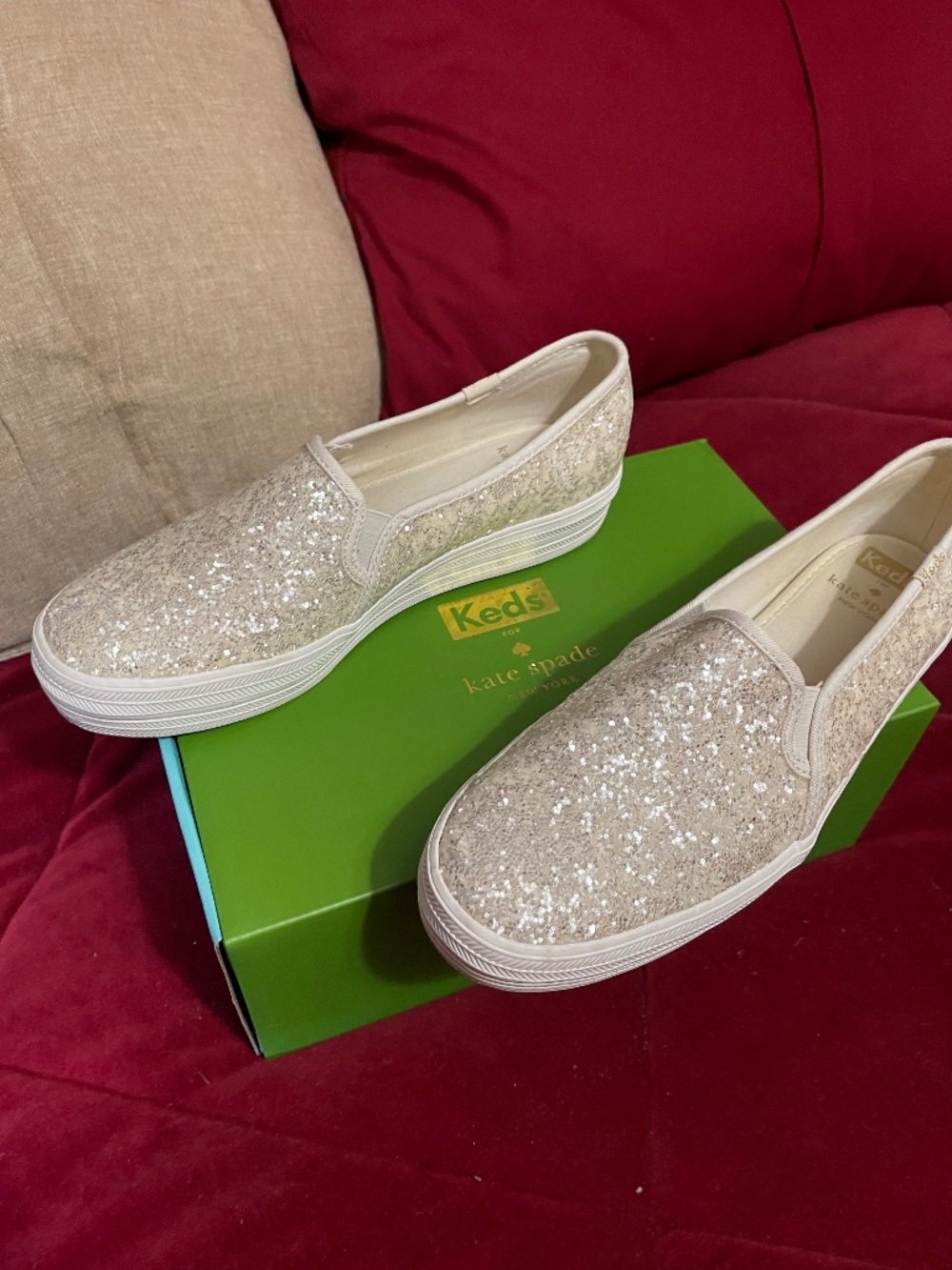 Keds Triple Deck Kate Spade Glitter Cream